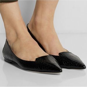 Jimmy choo crocodile pointed flats